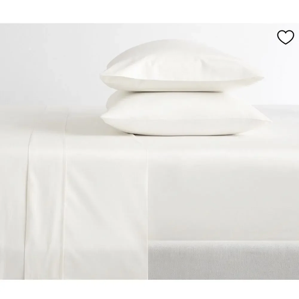 NWT POTTERY BARN PB ESSENTIALS SATEEN FLAT SHEET KING 300 THREAD WHITE 108x105